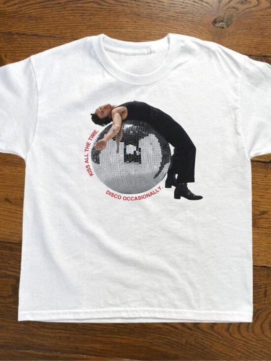 Tops - Harry Styles Kiss All The Time Disco Occasionally Baby Tee